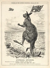 Rare 1928 British Cartoon - AUSTRALIA & BERT HINKLER AVIATION PIONEER - Kangaroo