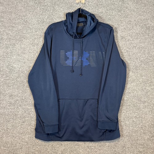 Under Armour Sweater Mens 2XL XXL Blue Loose Sweatshirt Pullover Fleece Hoodie - Picture 2 of 9
