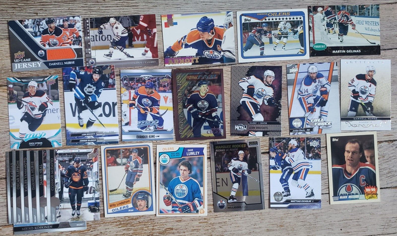 Over 210 Edmonton Oilers Hockey Card Lot-with complete team set, Nurse Jersey