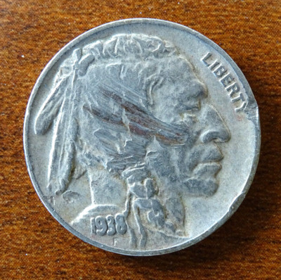 1938 D Buffalo Nickel / Free Shipping / DS38B