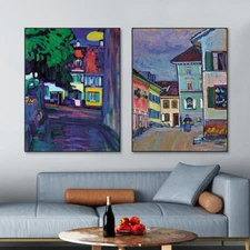 Framed Canvas Print Wall Art Combo Painting 2 PCS Series#06 by Wassily Kandinsky