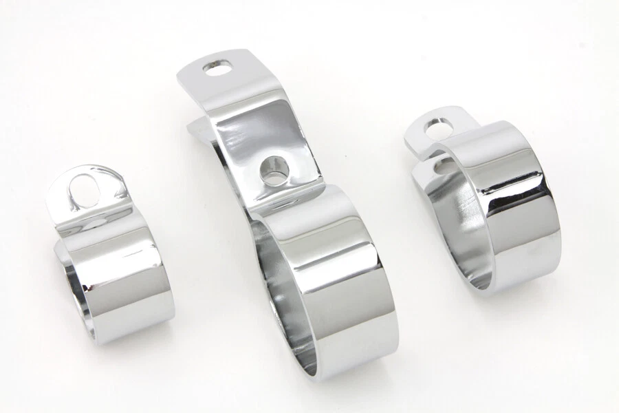 Kit de abrazadera de escape cromada para Harley Davidson Foto 4 de 4