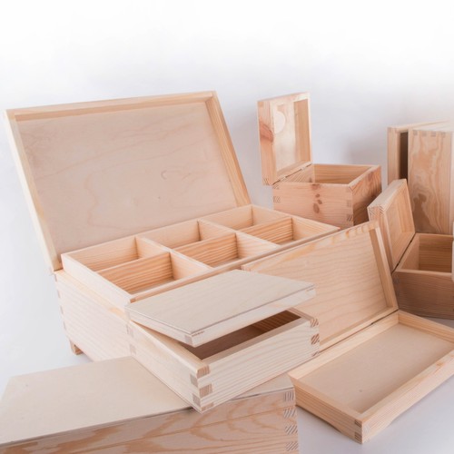 Selection of Small & Large Wooden Storage Boxes /Memory Keepsake Box with Lid - Picture 3 of 290