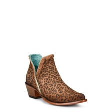 Botín Corral Damas Marrón Estampado Leopardo Con Tachuelas Z2003