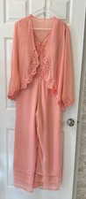 H.S.D. Mother of Bride Chiffon Sleeveless Pantsuit w/ Jacket Size 12 Shrimp New