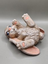 Easter Bunny Figurine Ceramic Bunny On Back H...