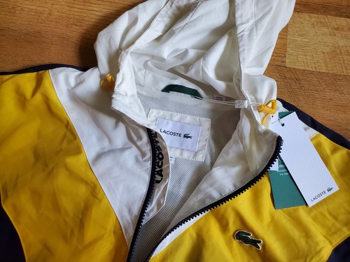 $275 Lacoste medium water repellant jacket rain coat RETRO design BRAND NEW - Picture 5 of 8