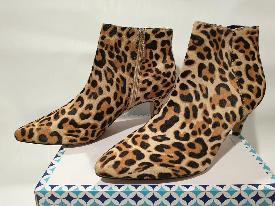Limelight Moira Womens Leopard Print Haircalf Kitten Heel Leath Booties  Sz 12 M - Image 4 of 4