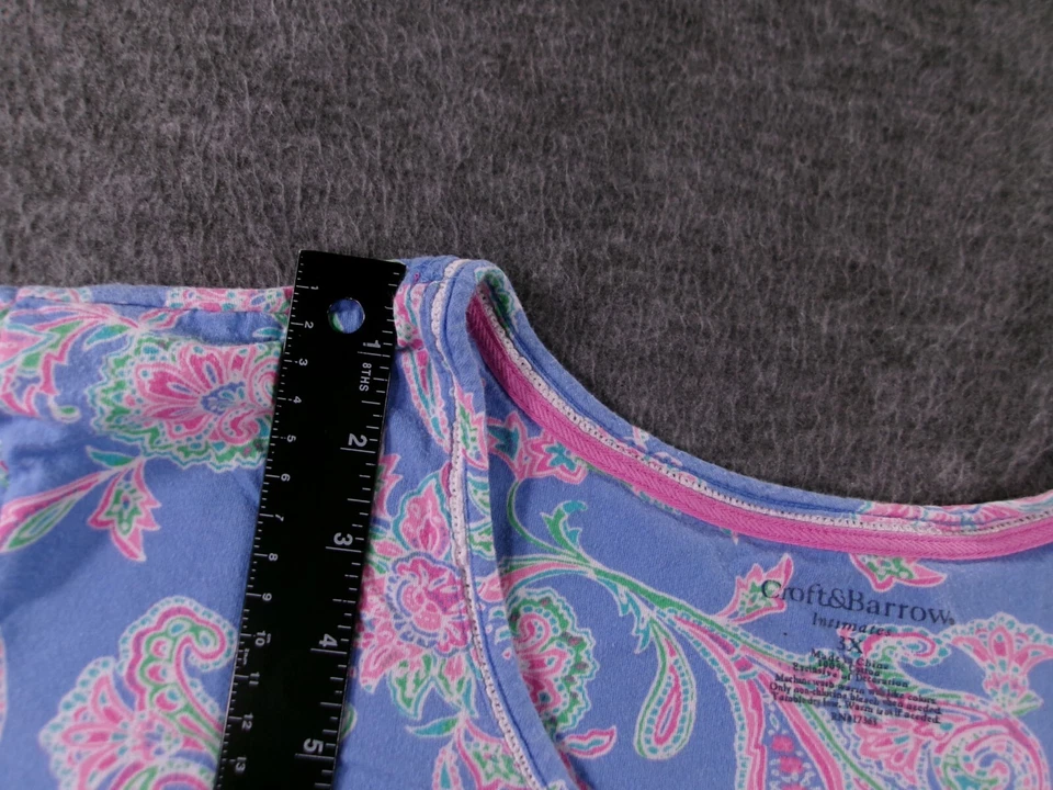 Top Croft Barrow Mujer 3X Púrpura Plisado Babero Playa Costal Causal Salón Foto 4 de 4