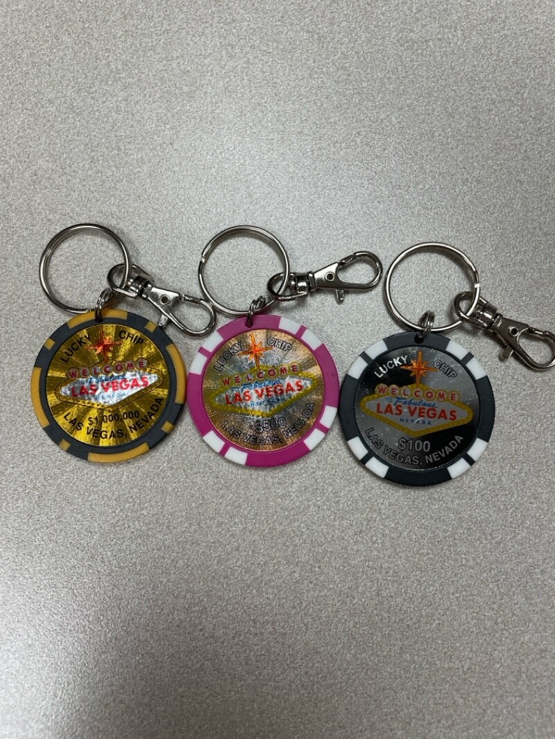 Set Of Three Multi-Color Las Vegas Souvenir Poker Chip Key Rings | eBay