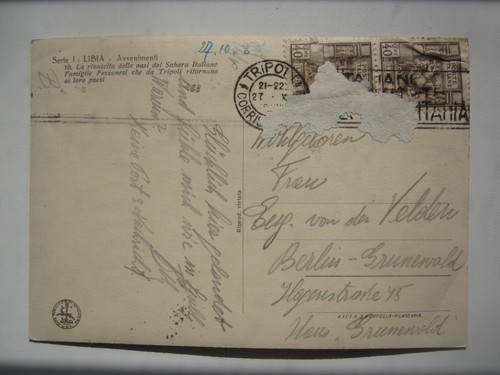 TRIPOLITANIA ITALIA LIBIA POSTAL con SELLOS - Imagen 2 de 2
