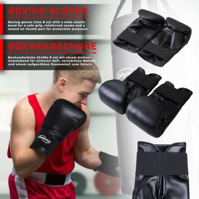 Set Sacco Da Boxe Per Bambini Con Guantoni 8Oz E Fasce - Altezza 55cm, Pieno, Per Allenamento Arti Marziali E MMA - Foto 10