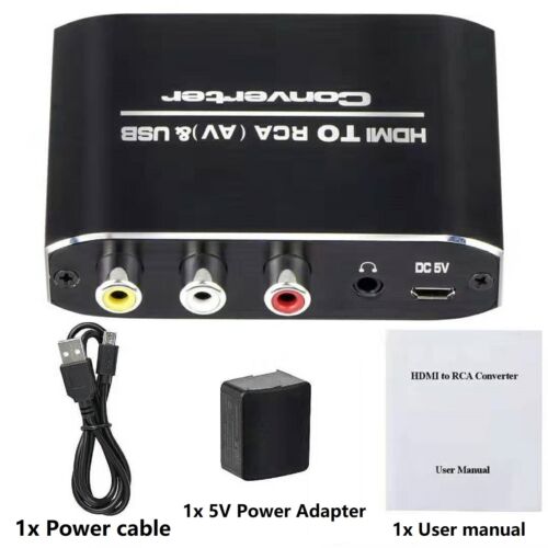 1080P HDMI to RCA Converter AV/CVSB L/R Video Box Support NTSC PAL For Xbox PS3 - Picture 1 of 7