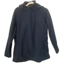 Duluth Trading Co. Womens M Blue Fleece Hooded Full Zip Sweater Jacket Pockets