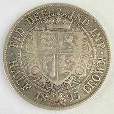 Great Britain Queen Victoria 1895 Silver Half Crown Coin