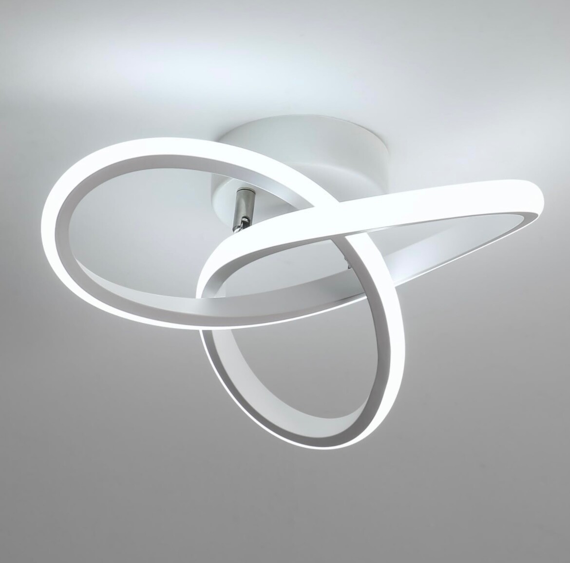 Plafonnier LED moderne blanc rond de 24W pour salon et chambre