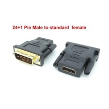Image of DVI 24+1 Pin Male to HDMI-compatible Female Converter Cable for PC TV 1080p
