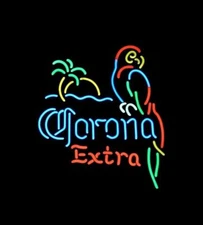Corona Extra Parrot Palm Tree Bird 20"x16" Neon Sign Bar Lamp Light Man Cave