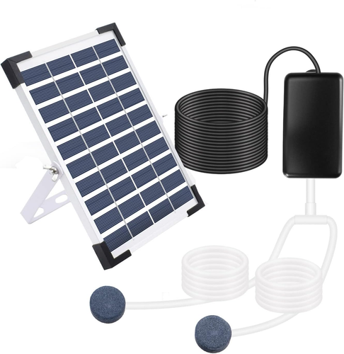 5W Solar Air Pump Kit 3 Working Modes Pond Aerator Bubble Oxygenator Aquaponics