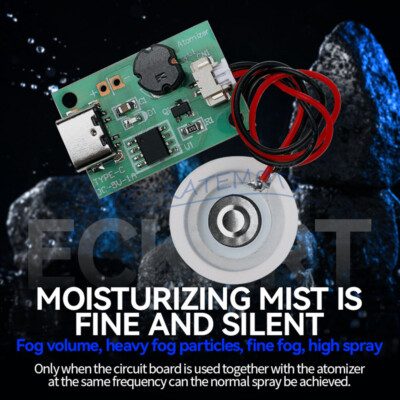 DIY Type-C Ultrasonic Mist Maker Atomizing Module Humidifier With Atomizer Sheet