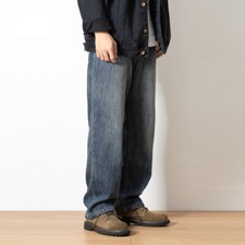 Mens Jeans Denim Pants Cotton Fleece Lined Trousers 5-Pocket Warm Retro Casual