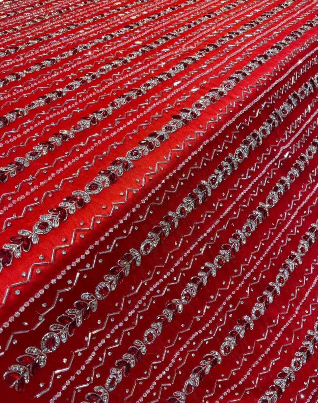 Royal Beaded lace Fabric Material for Elegant Bridal fabric by the yard