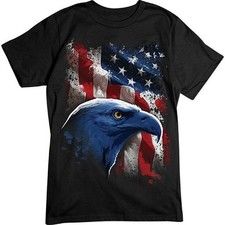 American Icon - Bald Eagle  Flag T-Shirt, Patriotic, Military Shirt, Biker T