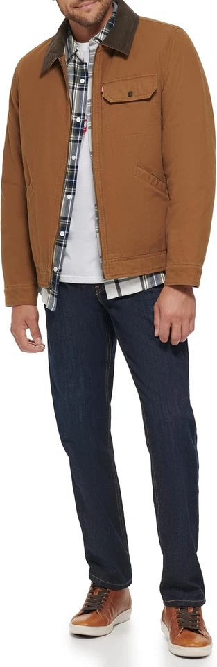 Men's Workwear Depot Jacket – Cotton Canvas with Corduroy Collar, Durable - Image 2 of 3