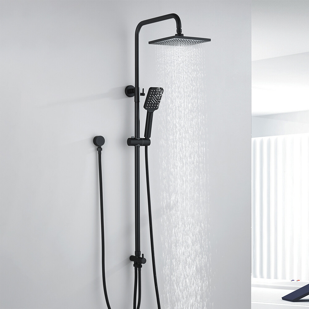 Decaura Shower System long Rail 8"/9" Rain Shower Head Set Shower Mixer