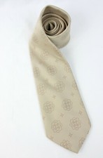 Vintage Wemlon by Wembley Mens Beige Floral Medallion Neck Tie Necktie 1960s 54"