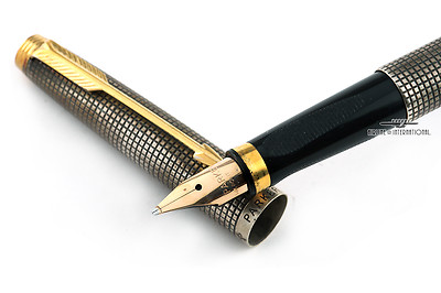 Parker Vintage 75 Flattop Sterling Silver Cisele Fountain Pen c