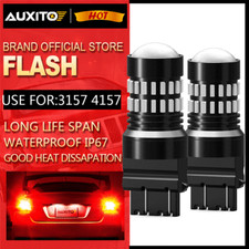 2x Red 3157 4157 48smd Red LED Flash Tail Brake Stop Light Projector Bulbs Lamps
