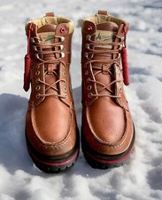 TIMBERLAND NEWMARKET 6  PREMIUM LEATHER WATERPROOF BOOT TAWNY-BROWN MENS SIZE 9