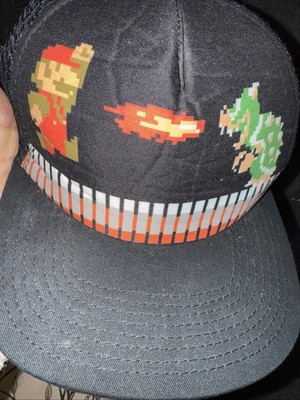 Nintendo Super Mario vs Bowser Hat Snap Back, Mesh  Foam  Flat Bill 2014 Black