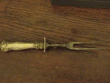 Antique Ornate Steak Cutting Fork Anchor Gorham Halmark