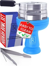 M. ROSENFELD Blue Hookah Bowl Set Silicone – Limited Xmas Design Blue Colo