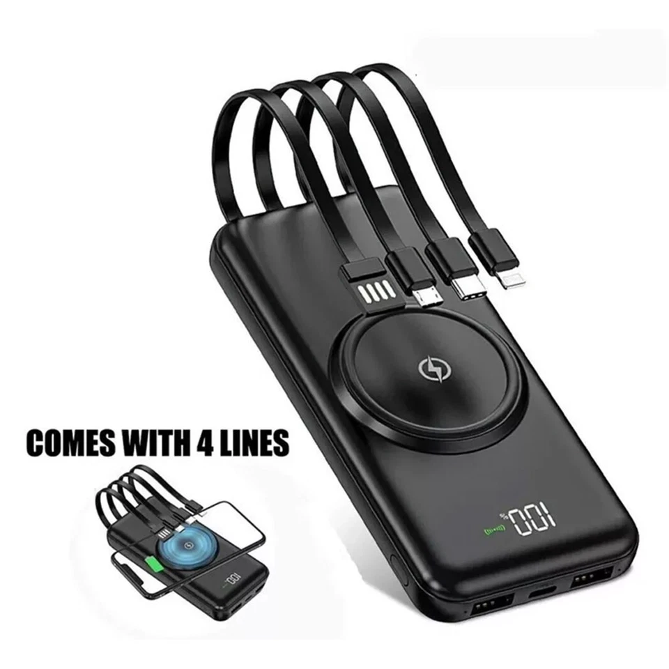 Magnetic 10000mAh Power Bank Pack Wireless Charging Battery USB for Mobile - Image 2 of 4