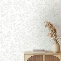 Vliestapete Blattmuster Betonoptik Zweige Floral Creme GrüN 89029 (3,84€/1Stk)