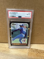 Tom Henke 1987 Donruss Baseball #197 PSA 8 Toronto Blue Jays. G2