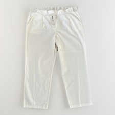 LADIES CARGO CHINOS CROP CREAM TROUSERS PANTS WOMEN UK 16 L
