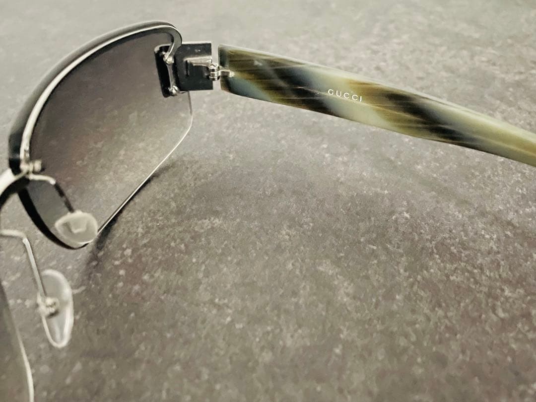 GUCCI Rimless Rectangular Sunglasses Grey Lens St… - image 3