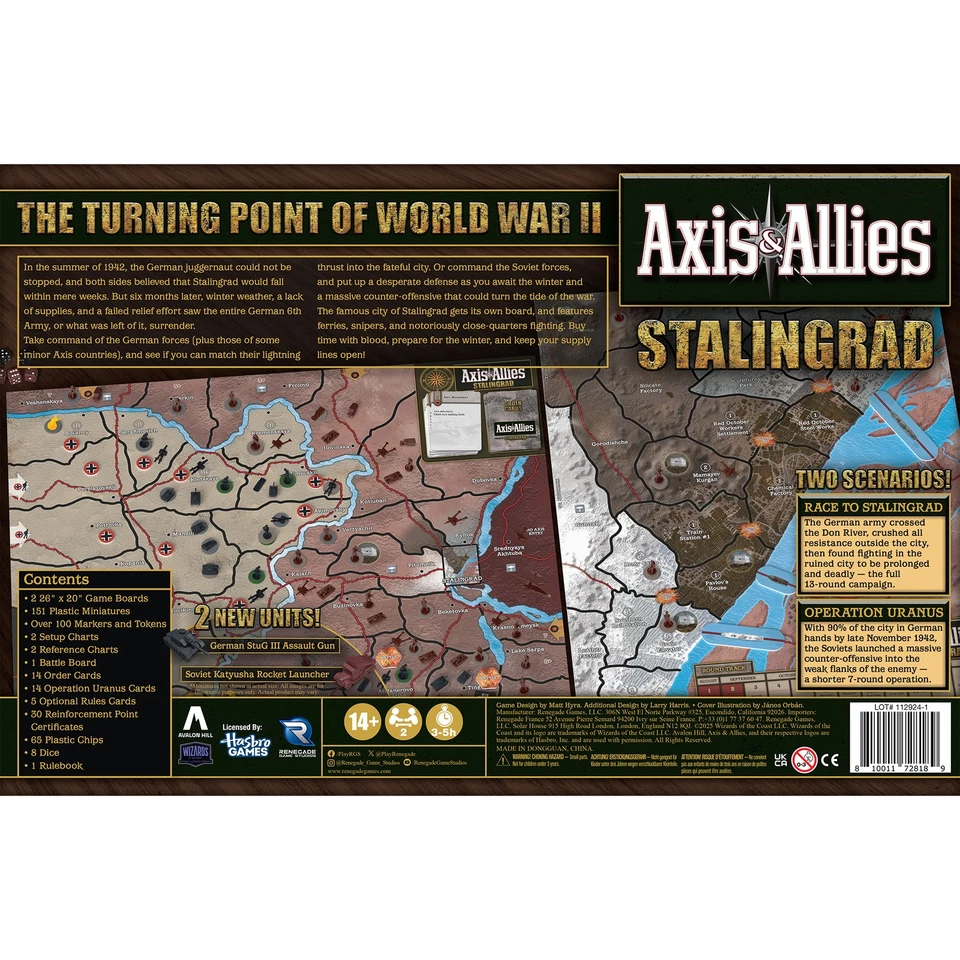 Axis & Allies: Stalingrado - Juego de mesa de estrategia de la Segunda Guerra Mundial, edades 14+, 2 jugadores, 4 horas Foto 2 de 4