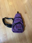 LINGFEN Purple/Black Waist Pack Sling Bag Zip Closure 3 Pockets Adjustable — photo 1