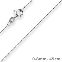0,8Mm Rund-Ankerkette Goldkette Collier Halskette Aus 375 Gold WeißGold 45Cm