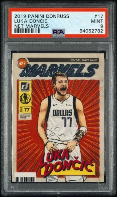 2019-20 Panini Donruss Luka Doncic #17 Net Marvels PSA 9 Dallas Mavericks