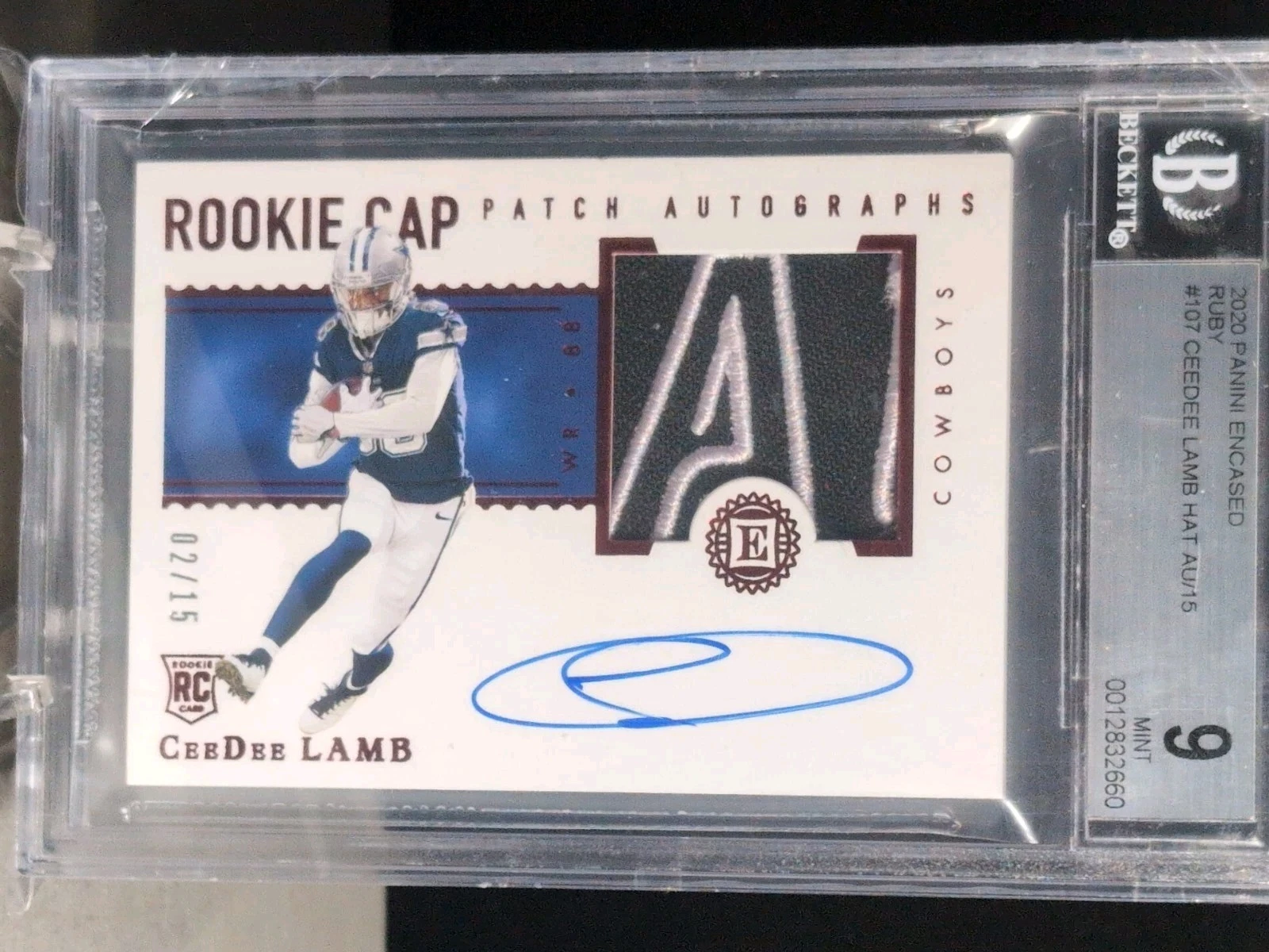 CeeDee Lamb Panini Encased Rookie Quad Memorabilia #RQ7 Ruby