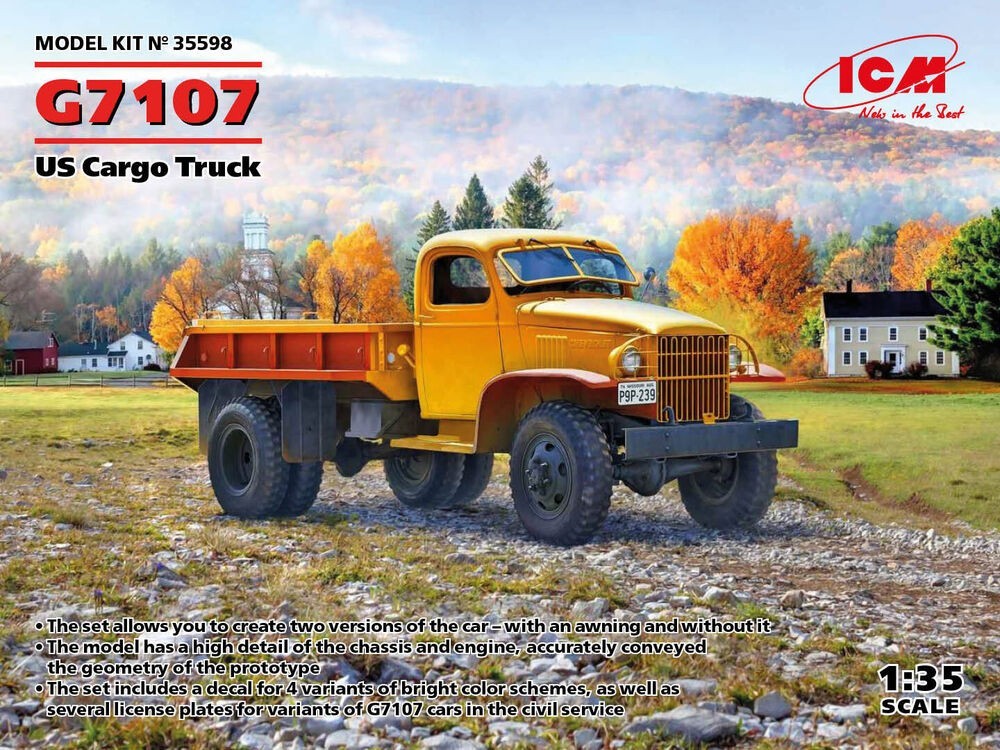 G7107 US Cargo Truck 1/35 maquette camion militaire américain ICM 35598 seconde guerre