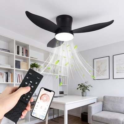 LED Deckenventilator 66-110cm mit Licht Dimmbar Fernbedienung App Reverse Motor