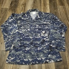 US Navy Working Uniform NWU Type I Blue Digital Coat Jacket Blouse Small Regular