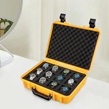 12 WATCH BOX HARD CASE TRAVEL STORAGE PROTECTION SHOCKPROOF PRESSURE